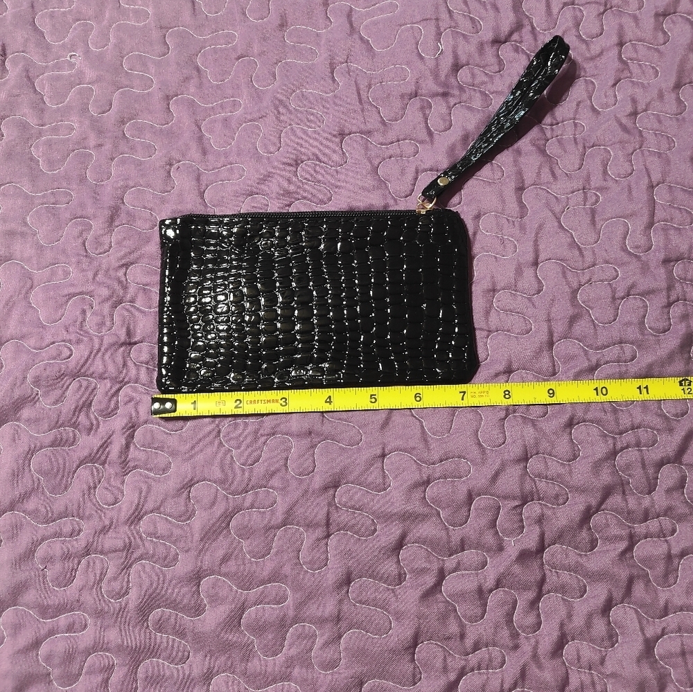 Black Crocodile Wristlet Clutch - Picture 5 of 5